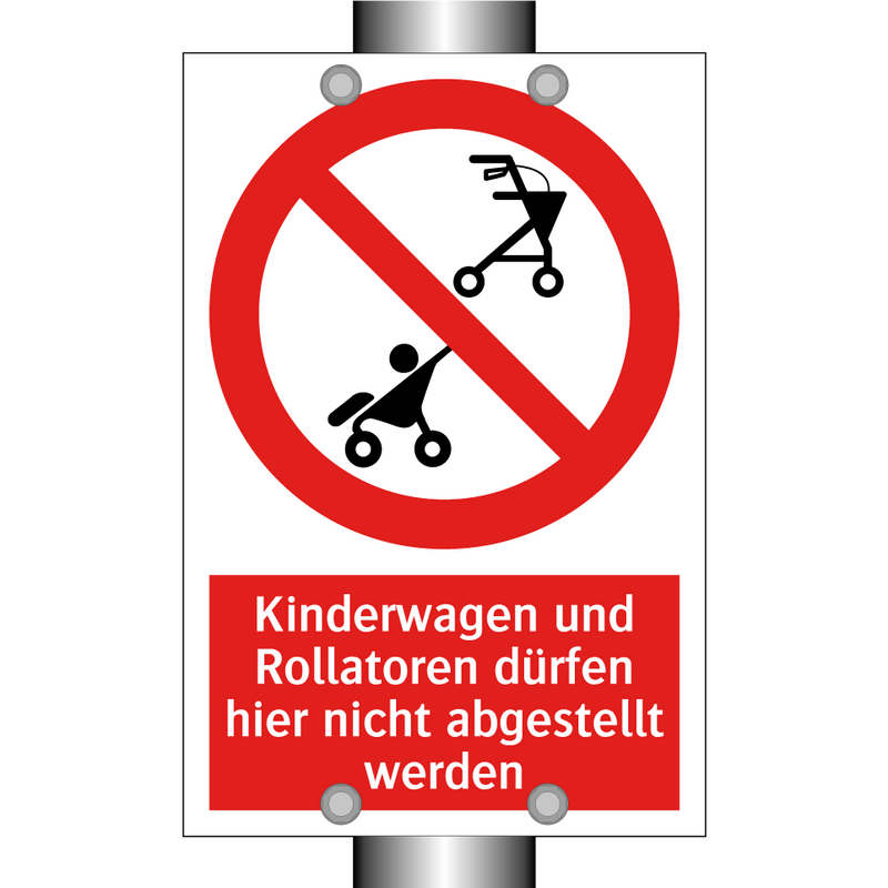 Kinderwagen und Rollatoren dürfen hier nicht abgestellt werden