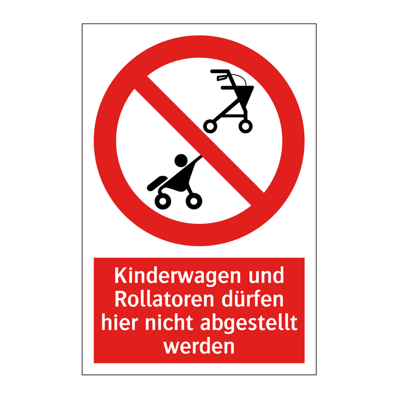 Kinderwagen und Rollatoren dürfen hier nicht abgestellt werden
