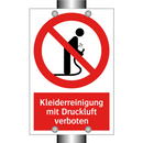 Kleiderreinigung mit Druckluft verboten