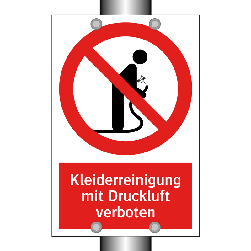 Kleiderreinigung mit Druckluft verboten