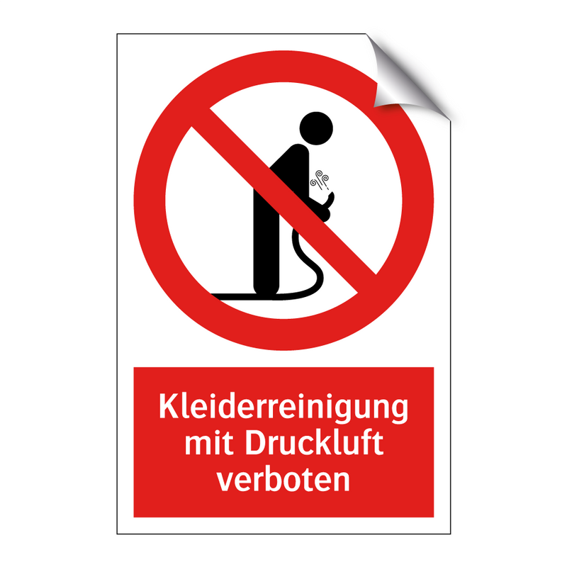 Kleiderreinigung mit Druckluft verboten