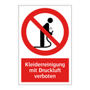 Kleiderreinigung mit Druckluft verboten