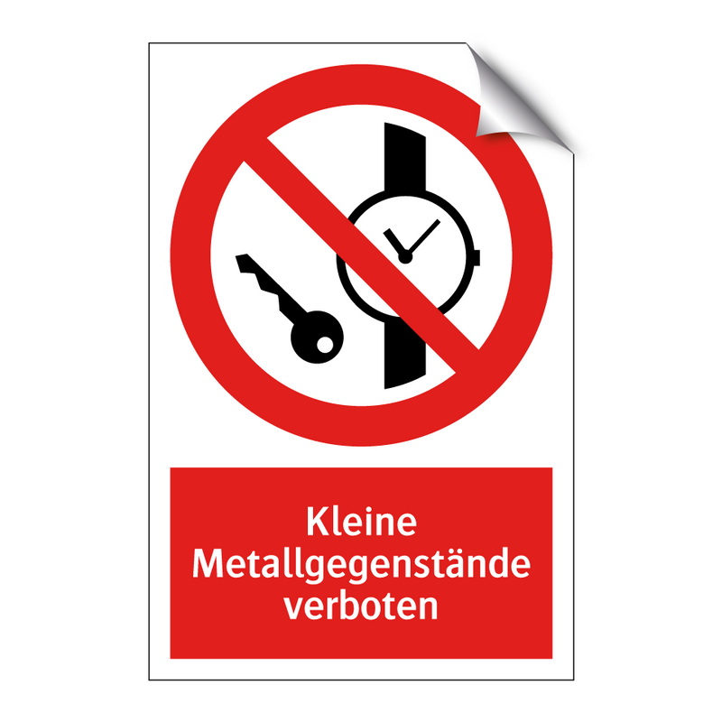 Kleine Metallgegenstände verboten