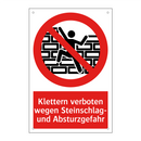 Klettern verboten wegen Steinschlag- und Absturzgefahr