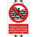 Klettern verboten wegen Steinschlag- und Absturzgefahr