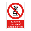 Klettern verboten! Eltern haften!