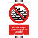 Klettern wegen Steinschlaggefahr verboten