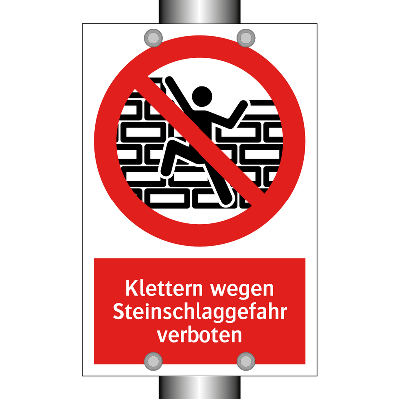 Klettern wegen Steinschlaggefahr verboten