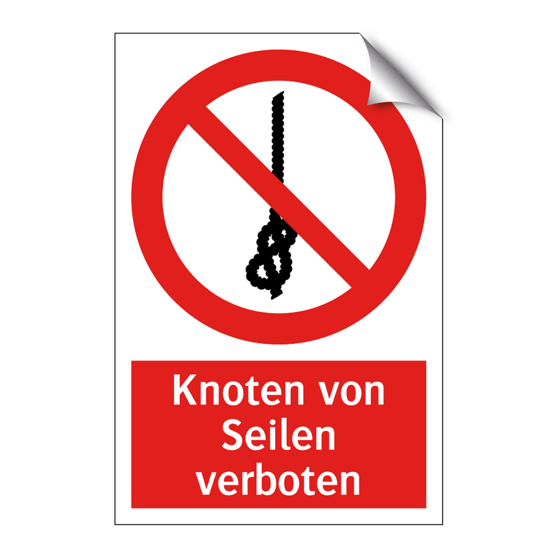 Knoten von Seilen verboten