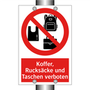Koffer, Rucksäcke und Taschen verboten