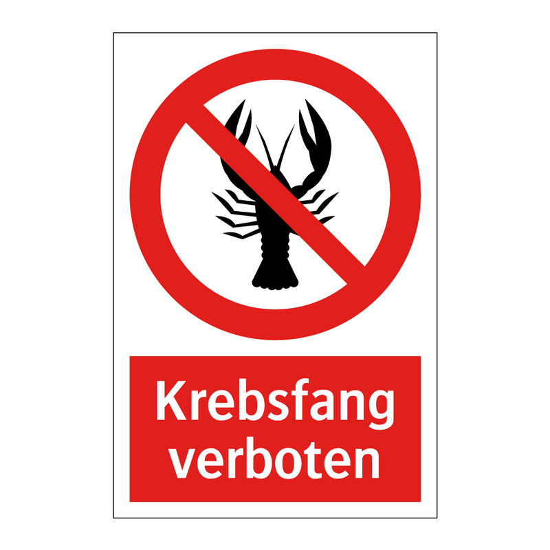 Krebsfang verboten