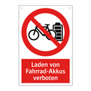 Laden von Fahrrad-Akkus verboten