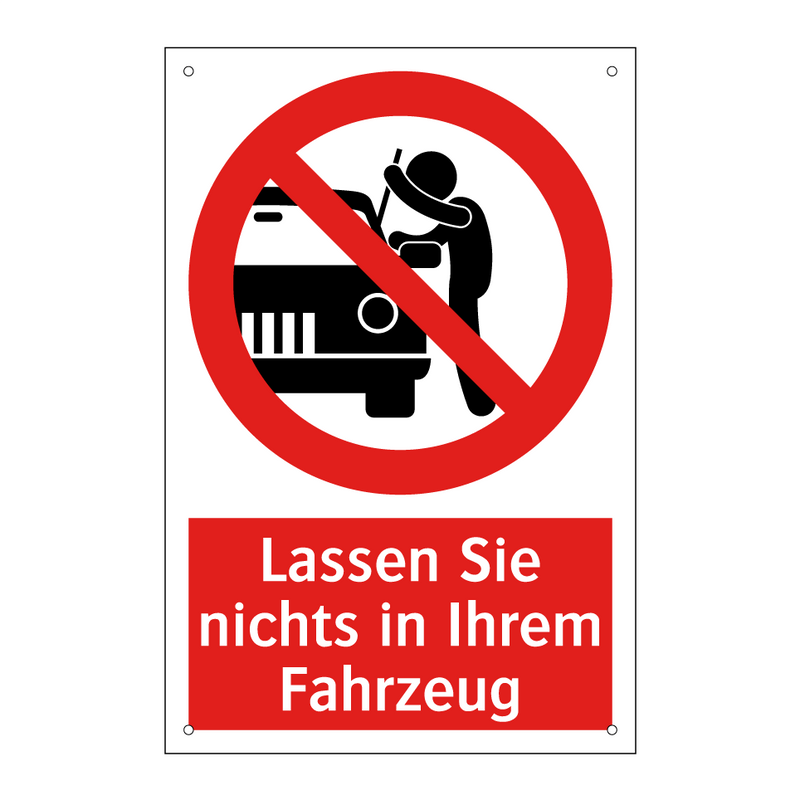 Lassen Sie nichts in Ihrem Fahrzeug