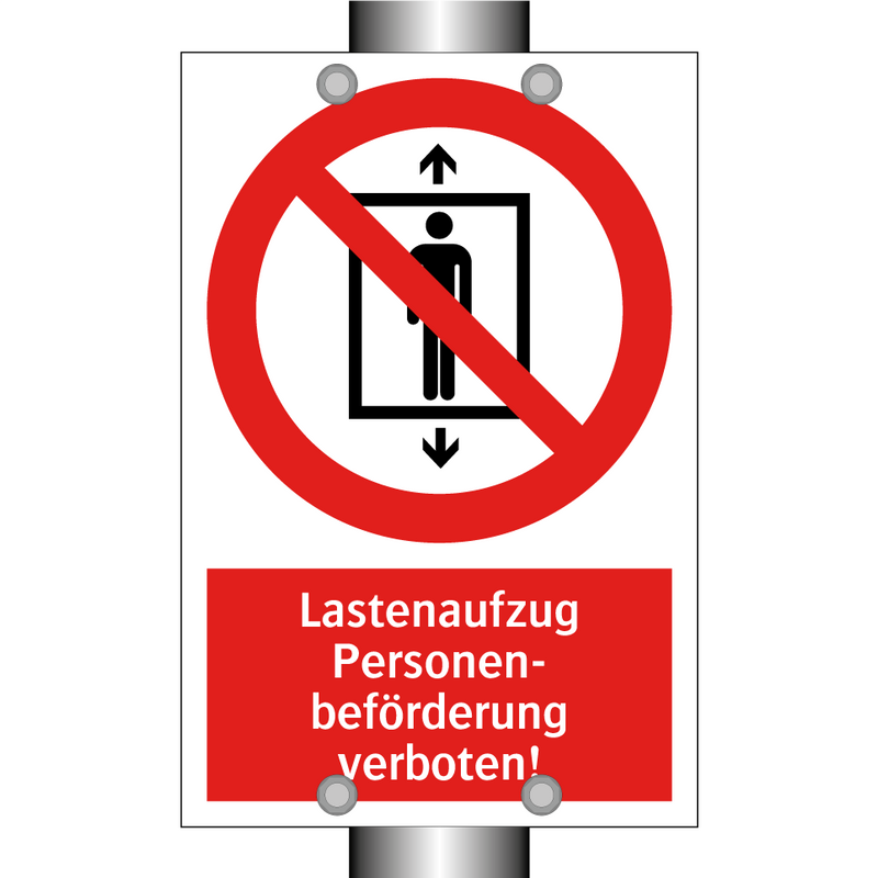 Lastenaufzug Personen- beförderung verboten!