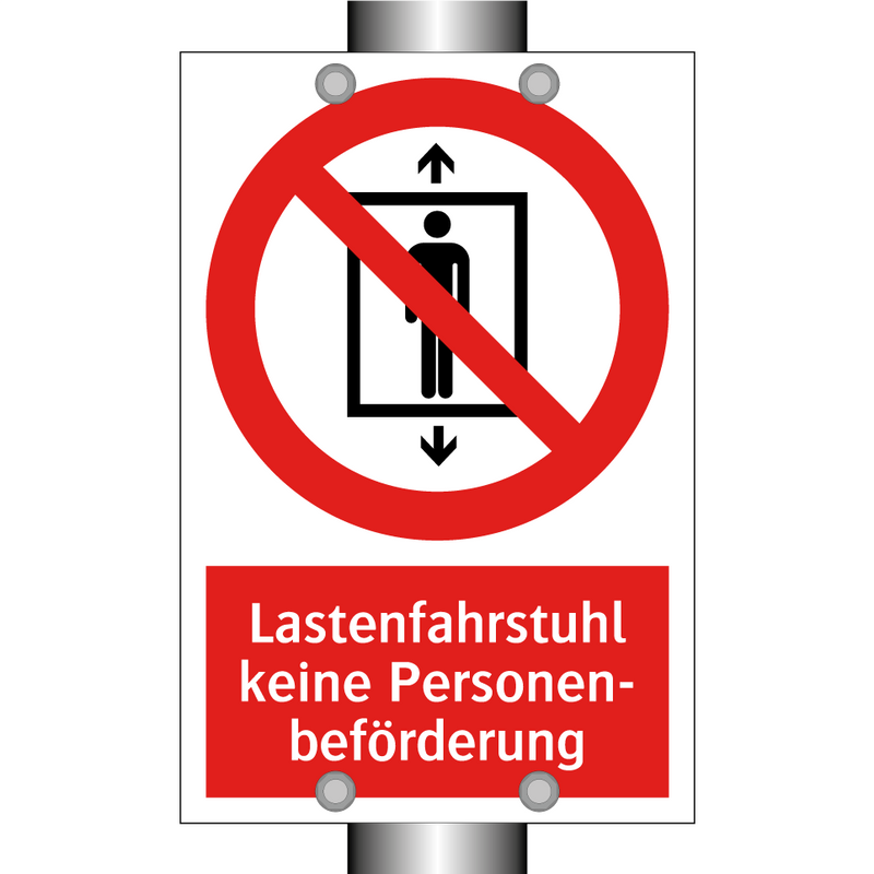 Lastenfahrstuhl keine Personen- beförderung
