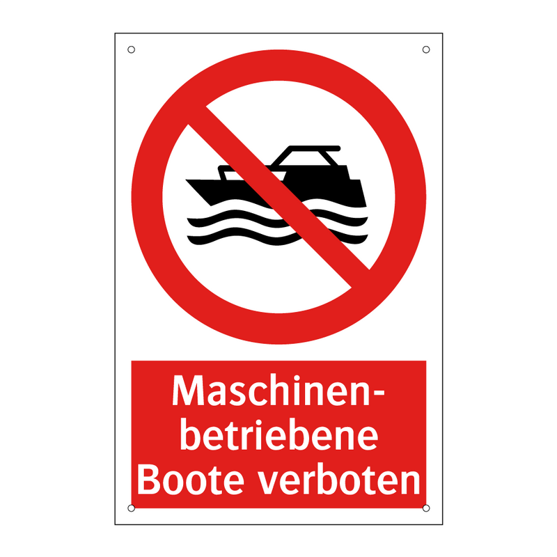 Maschinen- betriebene Boote verboten