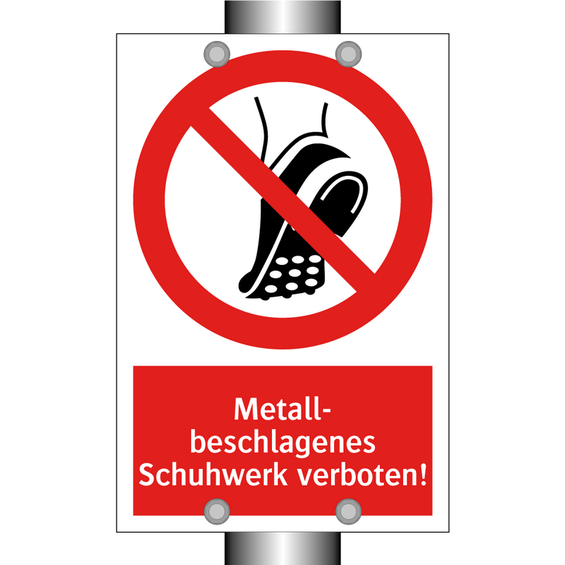 Metall- beschlagenes Schuhwerk verboten!