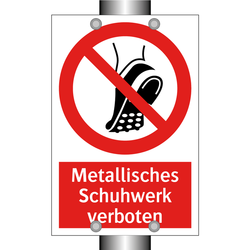 Metallisches Schuhwerk verboten