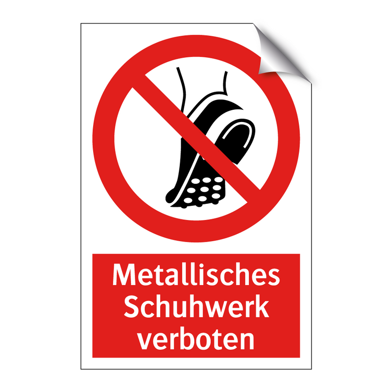 Metallisches Schuhwerk verboten