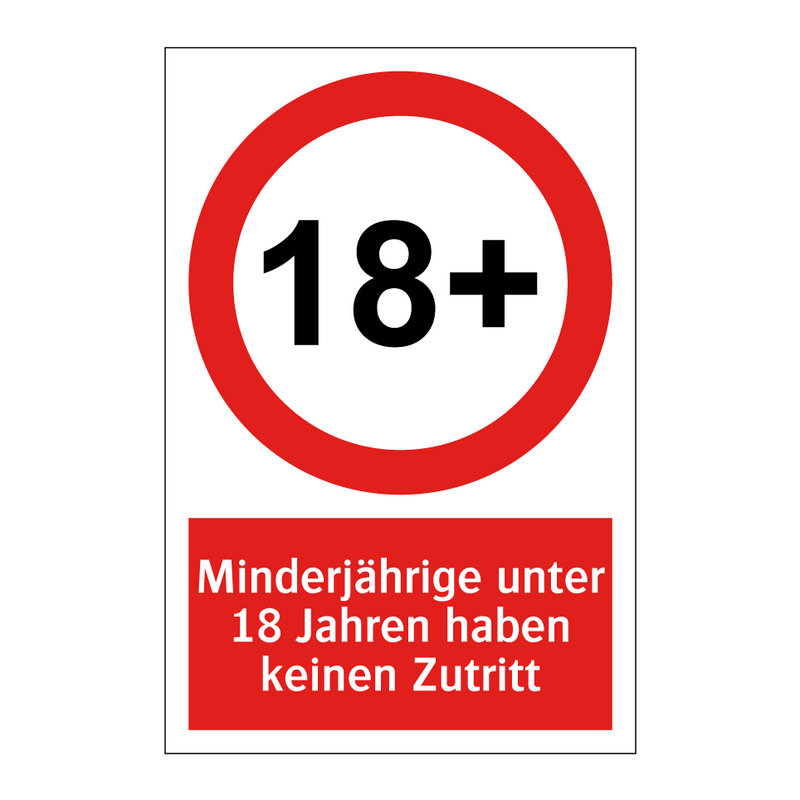 Minderjährige unter 18 Jahren haben keinen Zutritt
