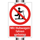 Mit Hubwagen fahren verboten