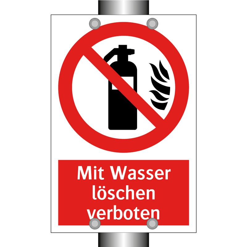 Mit Wasser löschen verboten
