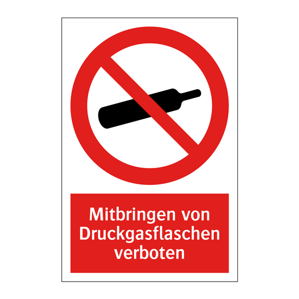 Mitbringen von Druckgasflaschen verboten