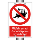 Mitfahren auf Gabelstaplern ist verboten