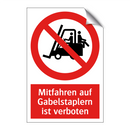 Mitfahren auf Gabelstaplern ist verboten