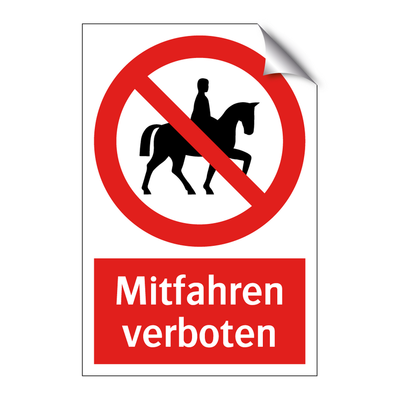 Mitfahren verboten