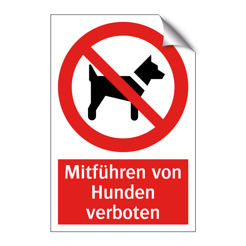 Mitführen von Hunden verboten