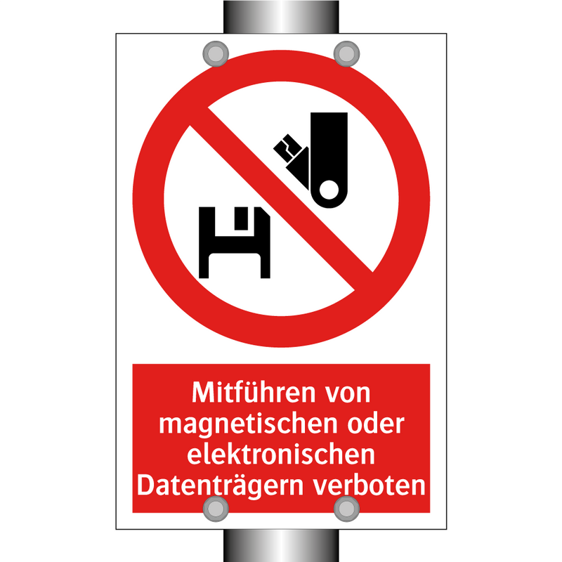 Mitführen von magnetischen oder elektronischen Datenträgern verboten