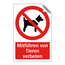Mitführen von Tieren verboten