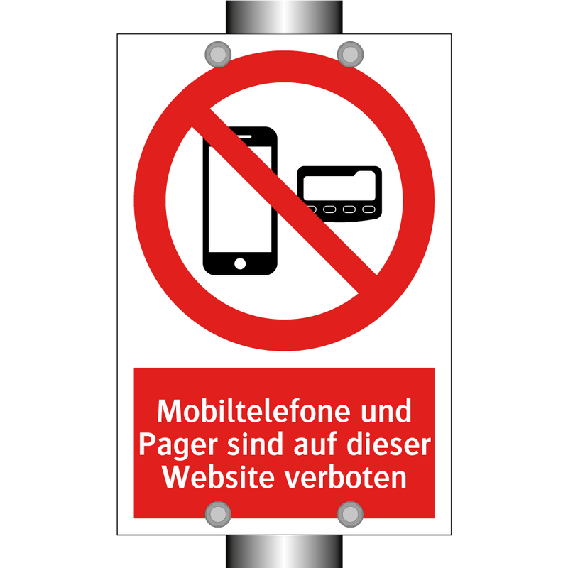 Mobiltelefone und Pager sind auf dieser Website verboten