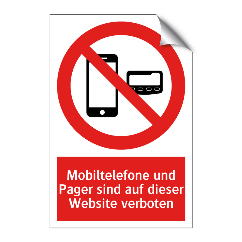 Mobiltelefone und Pager sind auf dieser Website verboten