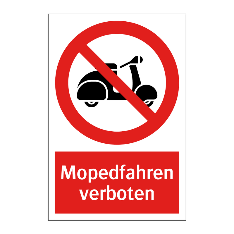 Mopedfahren verboten