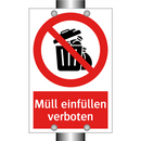 Müll einfüllen verboten