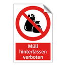 Müll hinterlassen verboten