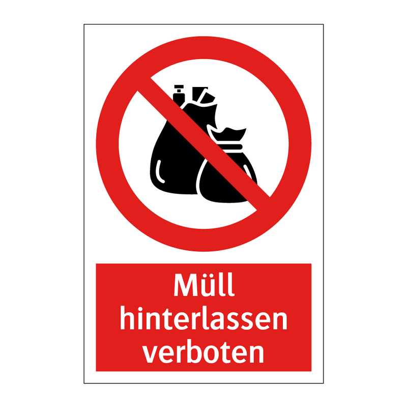 Müll hinterlassen verboten