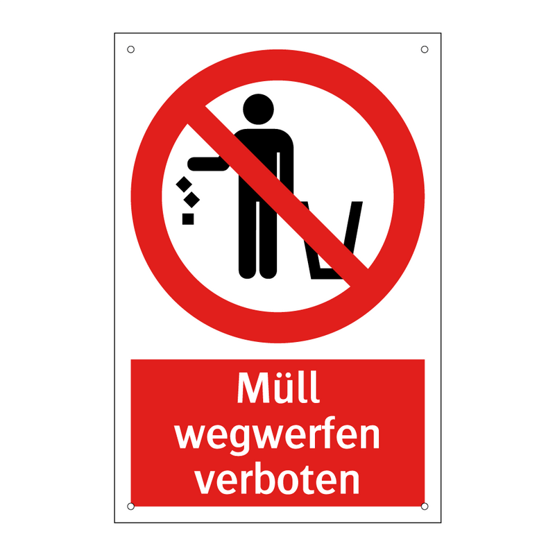 Müll wegwerfen verboten