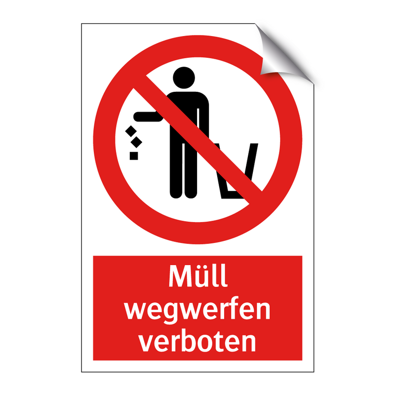 Müll wegwerfen verboten