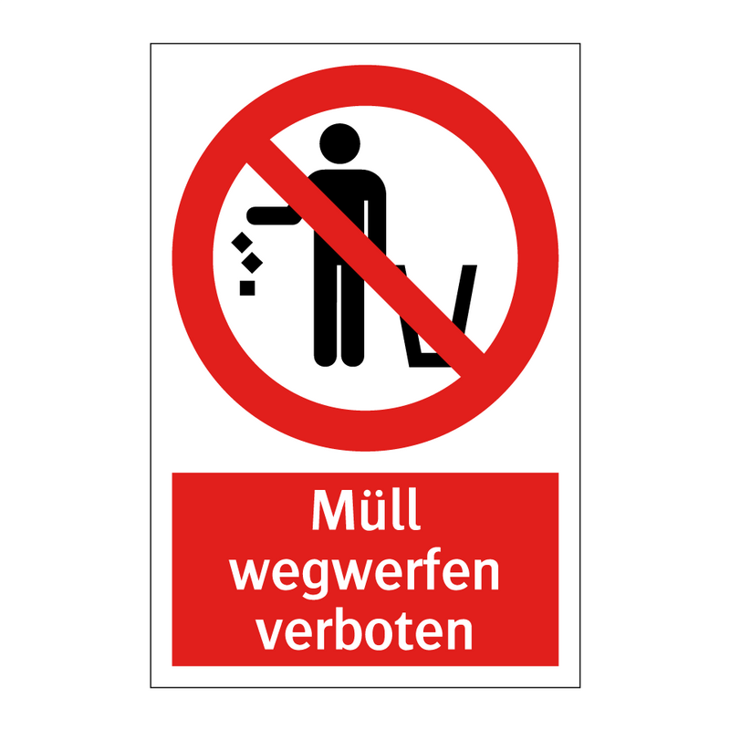 Müll wegwerfen verboten