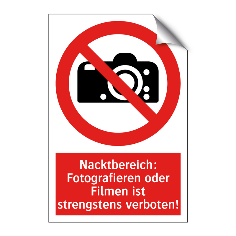 Nacktbereich: Fotografieren oder Filmen ist strengstens verboten!