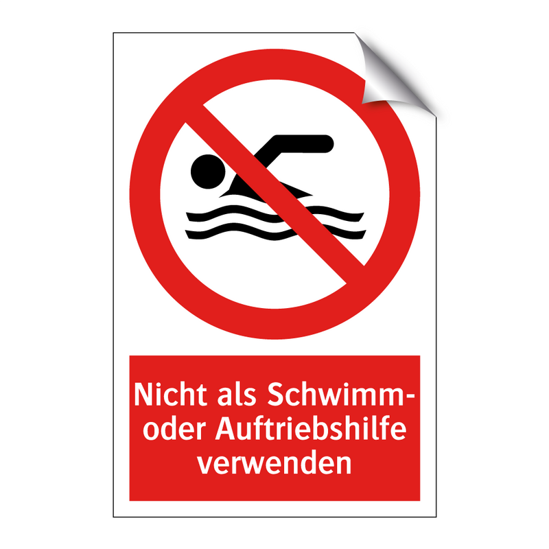 Nicht als Schwimm- oder Auftriebshilfe verwenden