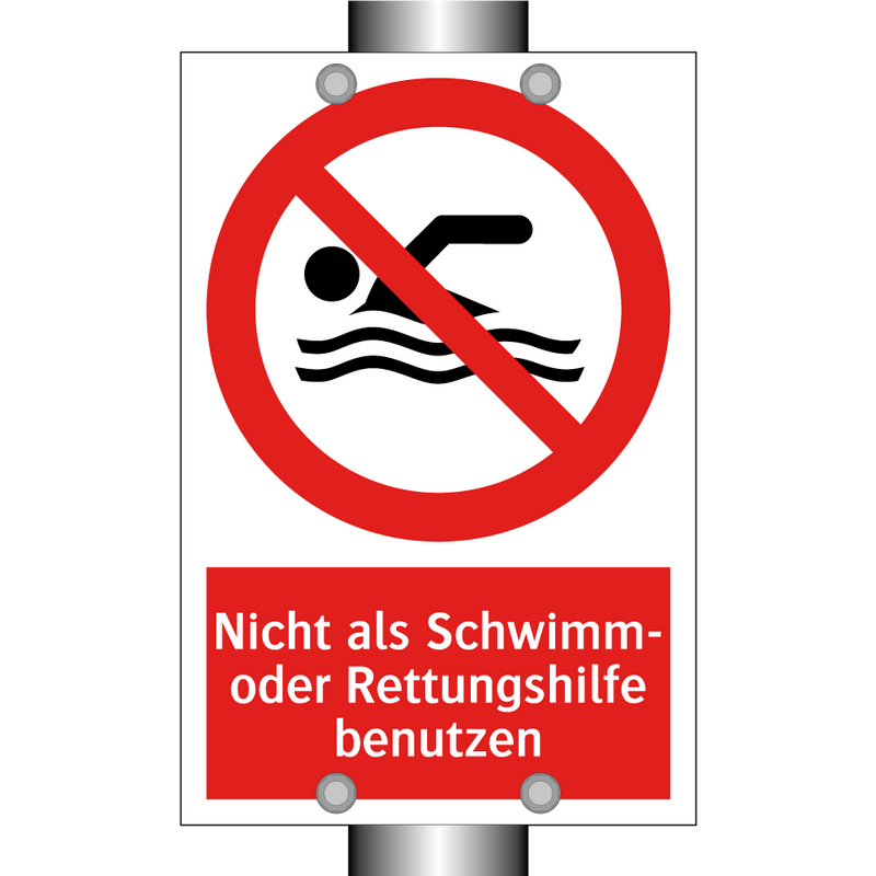 Nicht als Schwimm- oder Rettungshilfe benutzen