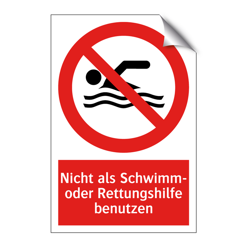 Nicht als Schwimm- oder Rettungshilfe benutzen