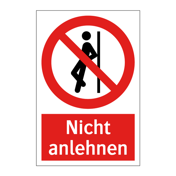 Nicht anlehnen
