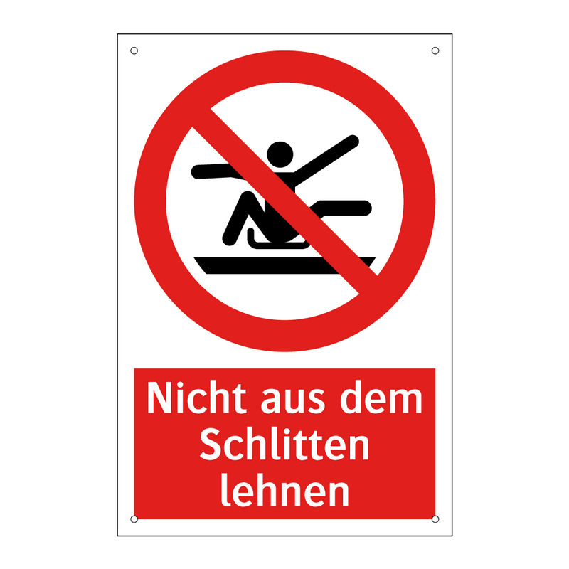 Nicht aus dem Schlitten lehnen