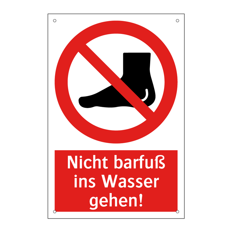 Nicht barfuß ins Wasser gehen!