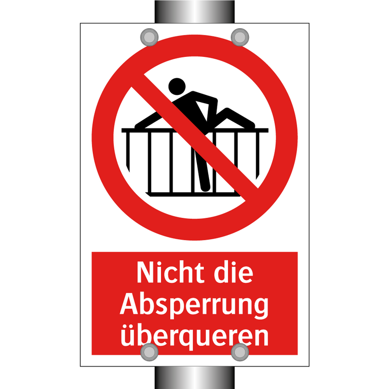 Nicht die Absperrung überqueren